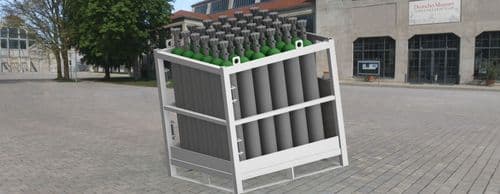 Hegesztőgáz-palacktároló 3 dimenziós virtuális modell